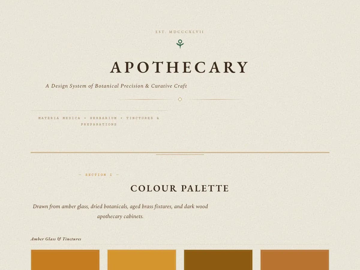 Apothecary style preview