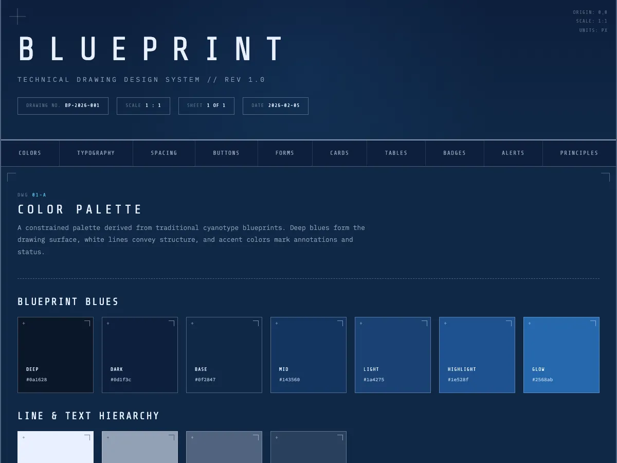 Blueprint style preview