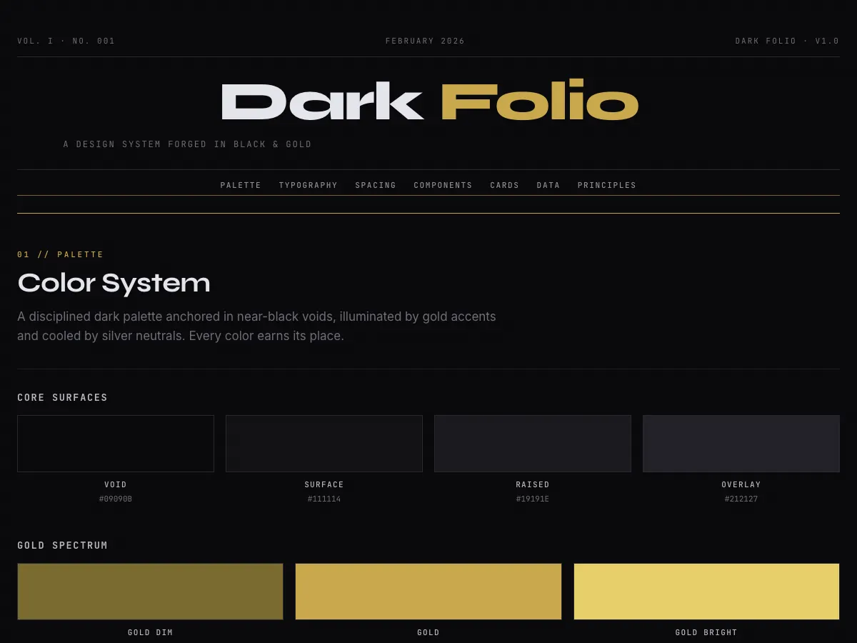 Dark Folio style preview