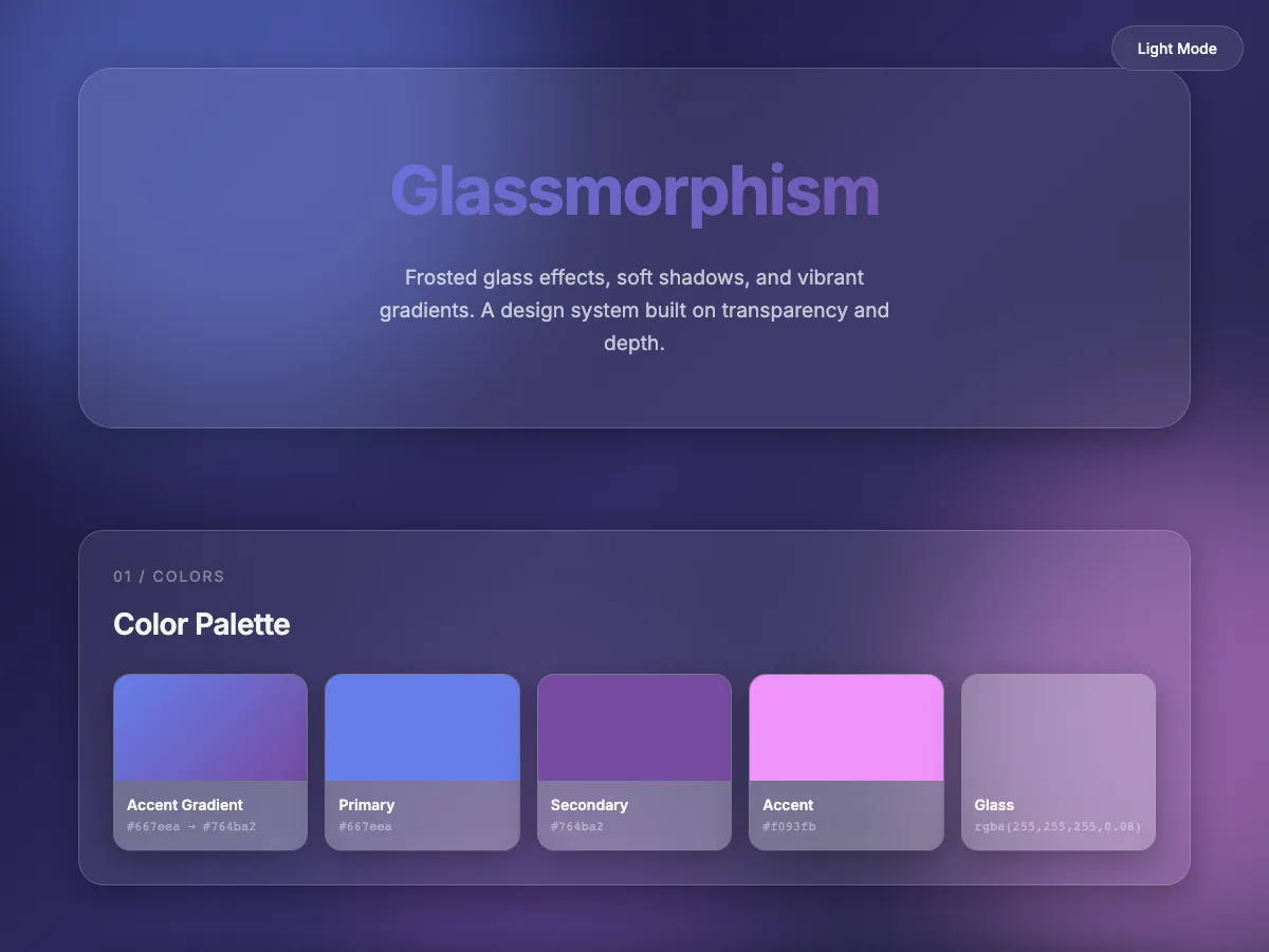 Glassmorphism style preview