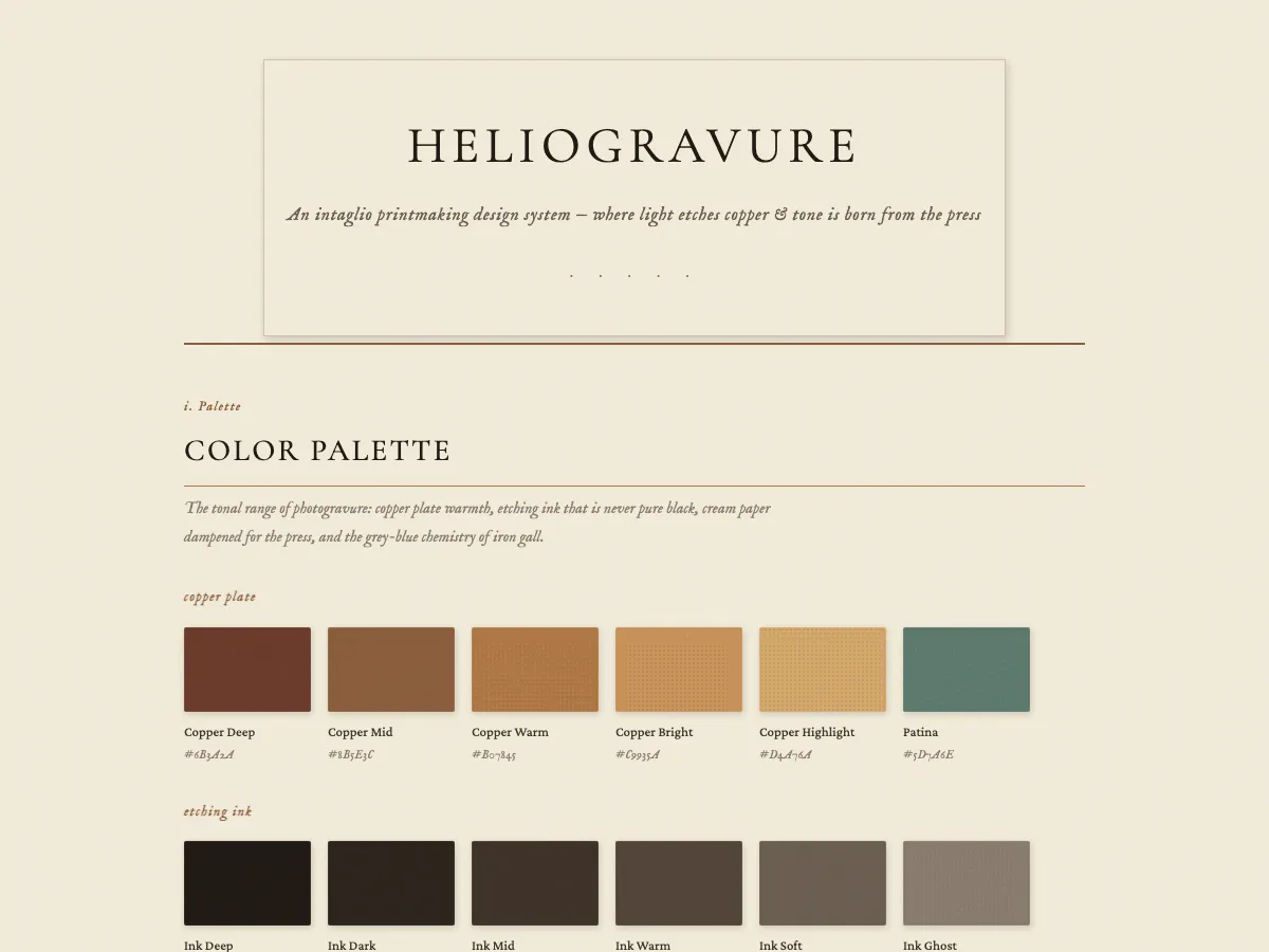 Heliogravure style preview