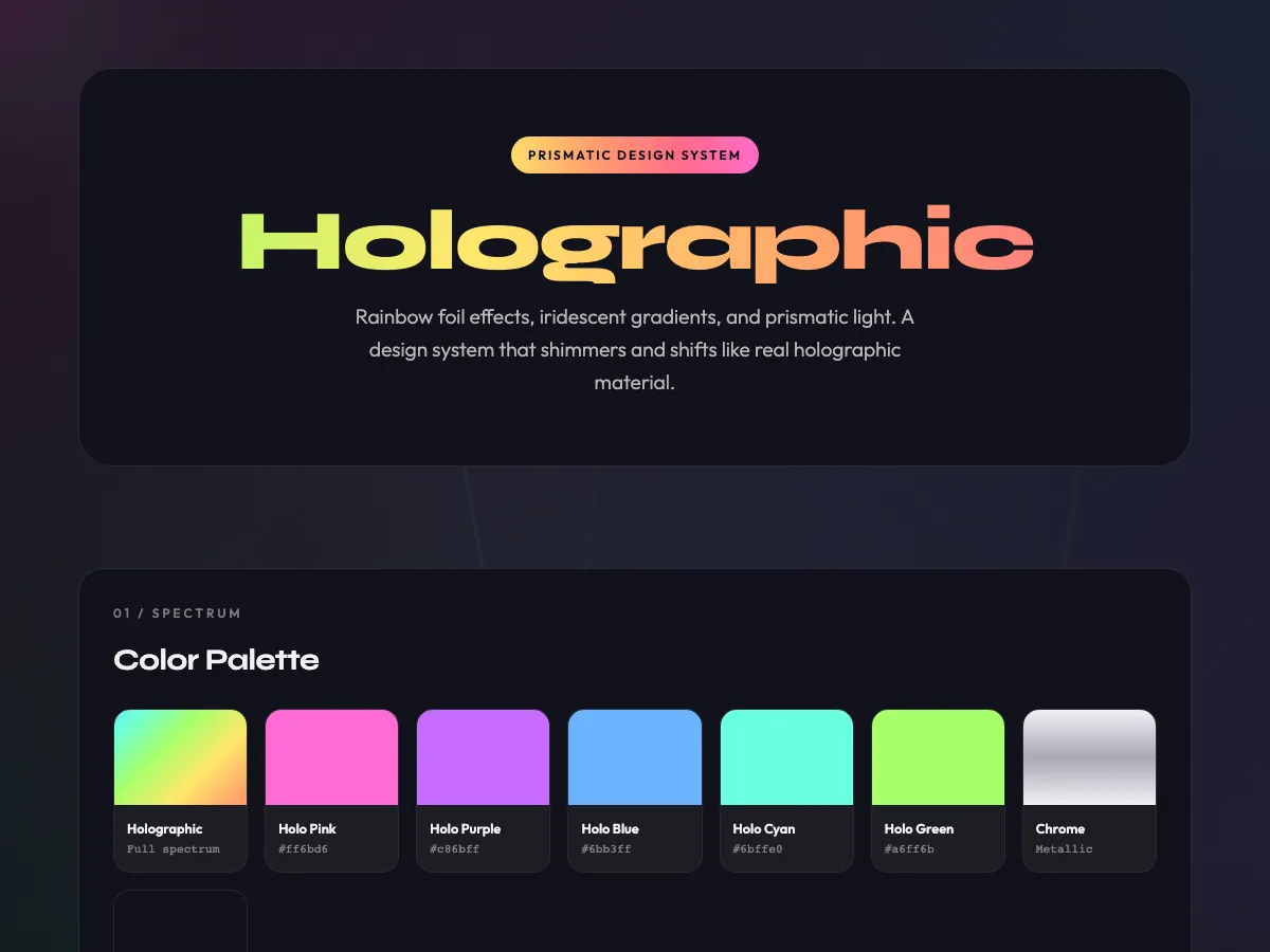 Holographic style preview