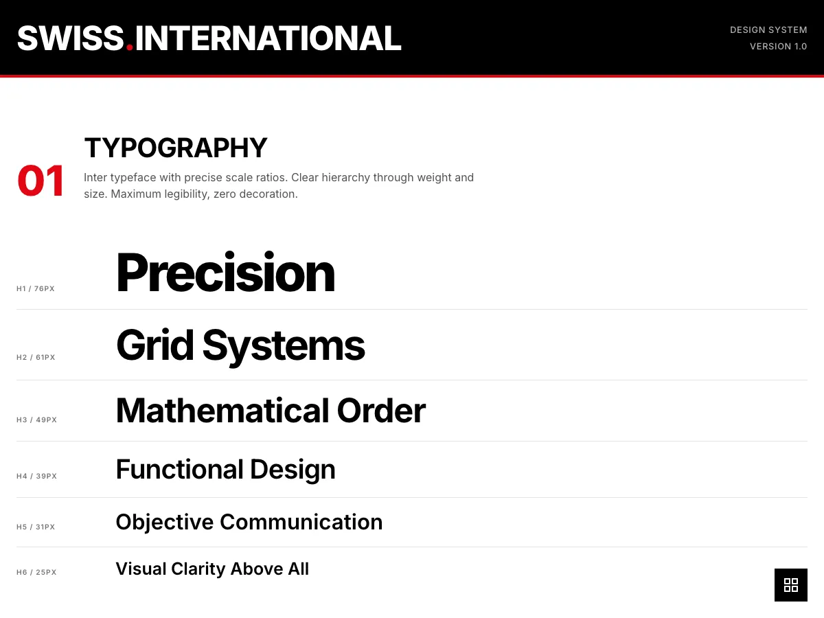 Swiss International style preview