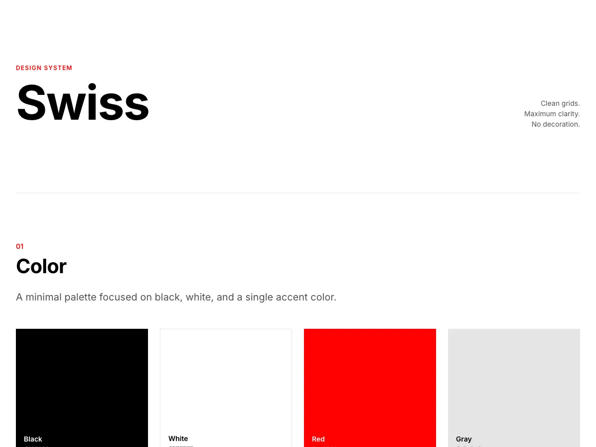 Swiss style preview