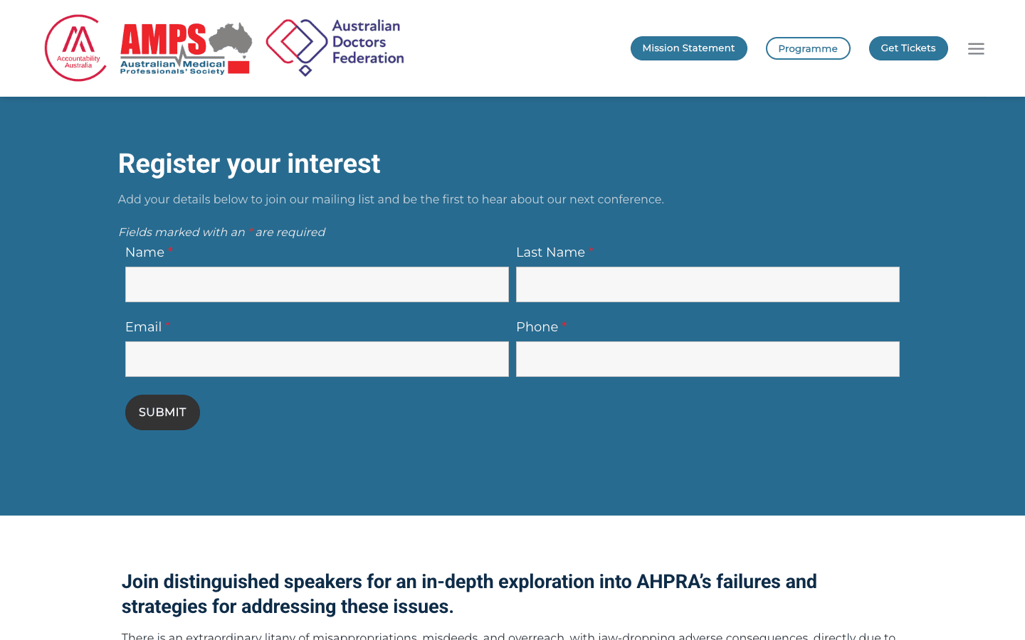 Accountability Australia website built by LUNA Systems