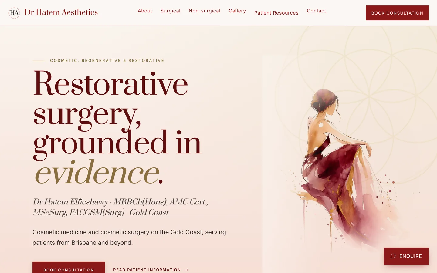 Dr Hatem Aesthetics website built by LUNA Systems