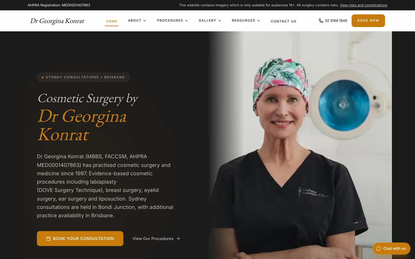 Dr Georgina Konrat website, homepage