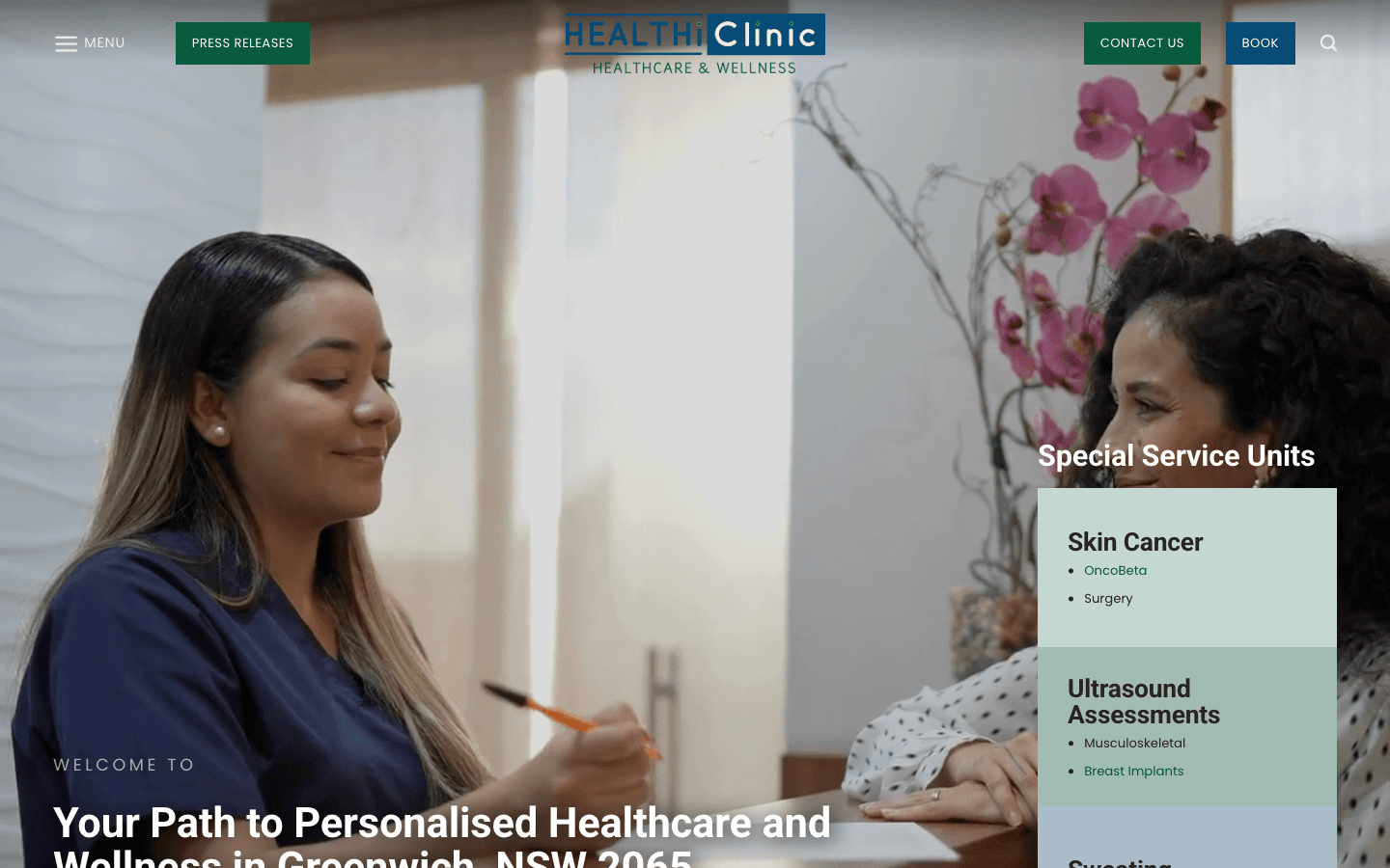 HEALTHiClinic website screenshot